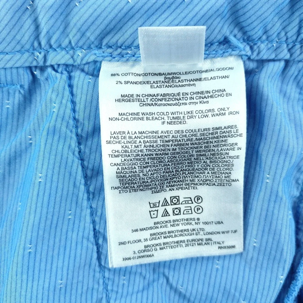 Brooks Brothers Pants Mens 34x32 Blue Clark Fit Stretch Chino Cotton Casual